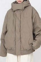 Stand Collar High Neck Hooded Puffer Jacket image 3