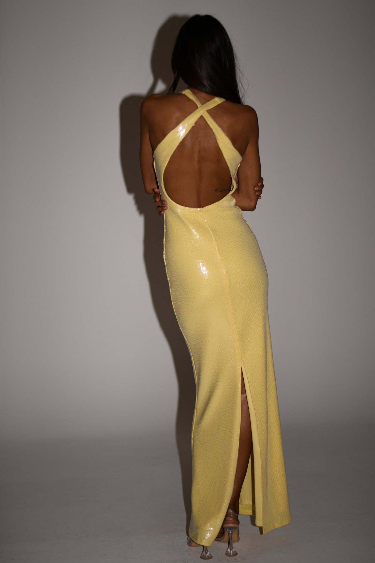 Backless Floral Sequin Maxi Dress image 11