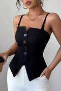 Slim Fit Button Vest Style Cami Top image 1