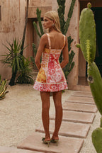 Vacation Print Tie Front Mini Dress image 5