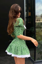 Peter Pan Collar Short Sleeve Floral Mini Dress image 9