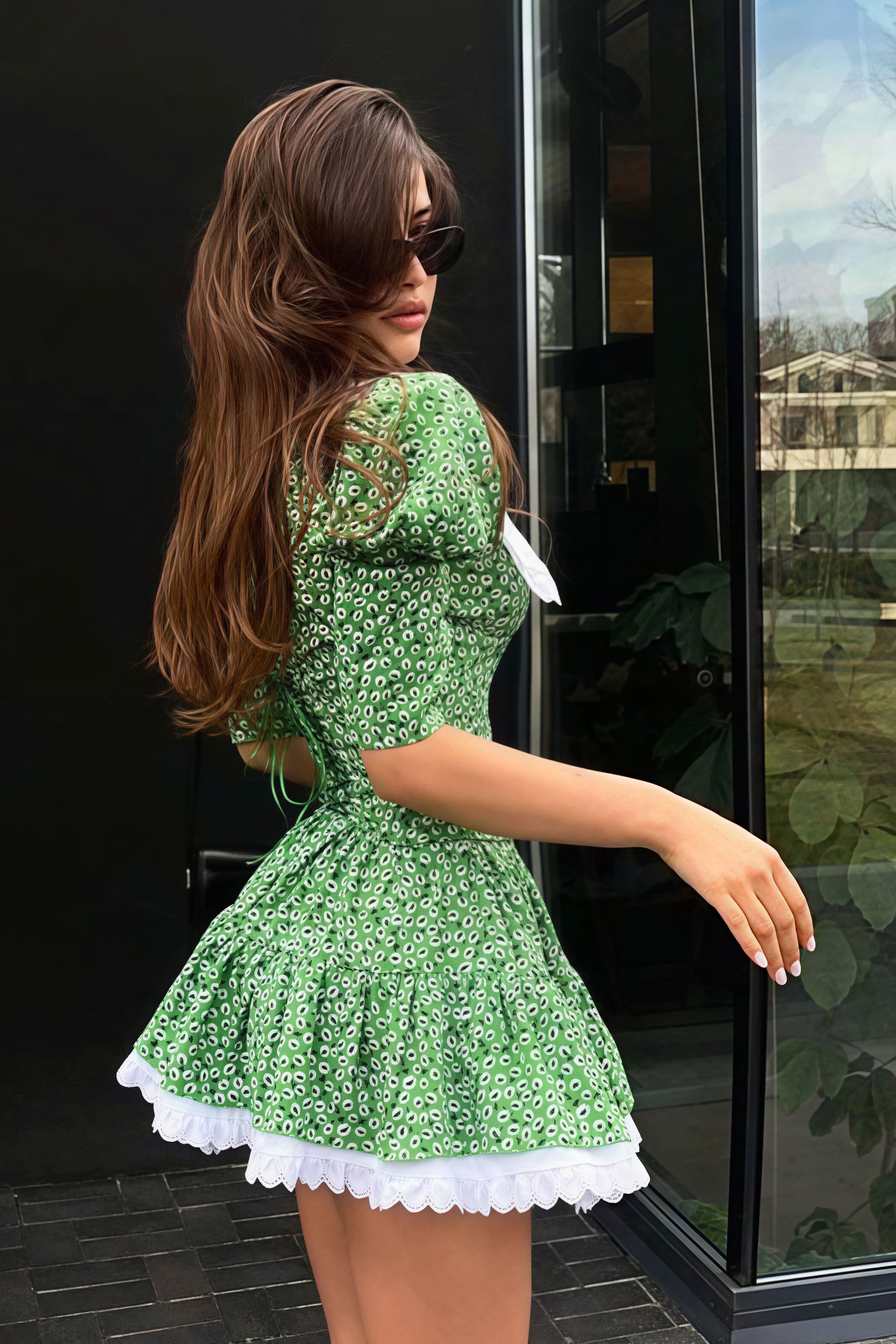 Peter Pan Collar Short Sleeve Floral Mini Dress image 9