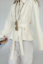 Lapel Faux Suede Drape Jacket image 3