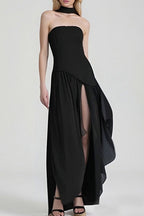Solid Bustier High Slit Formal Dress image 2