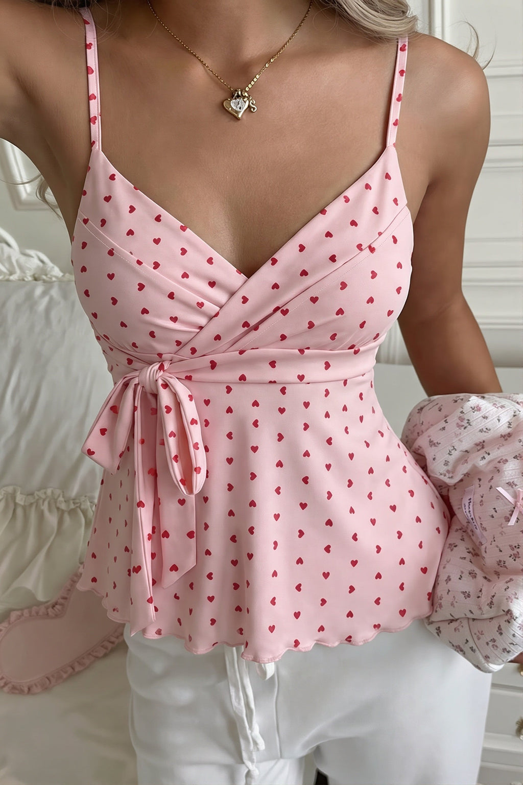 Sexy Basic Tie Waist Stretchy Cami Top image 3