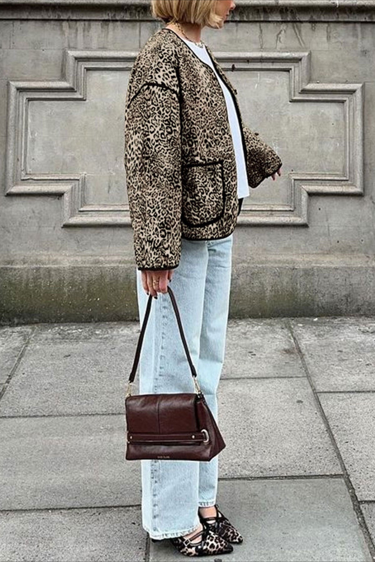 Vintage Style Animal Print Short Cardigan image 3