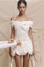 Sexy Solid Off Shoulder Backless Bodycon Mini Dress image 1