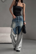 High Waist Frayed Splice Jean image 1