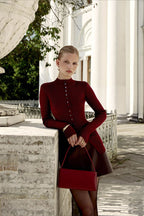 Single-Breasted Rib-Knit Slim Long Sleeve Blouse image 3
