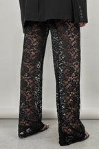 Lace Cutout Paneled High-Rise Straight Pants image 5