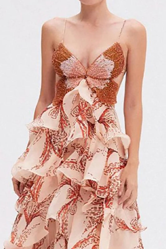 Chic V-Neck Pleated Boho Dress image 9