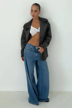 Vintage Suede Lapel Tie Waist Jacket Coat image 14