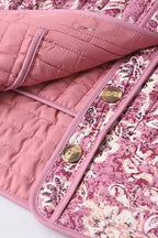 Floral Print Crew Neck Padded Coat image 6
