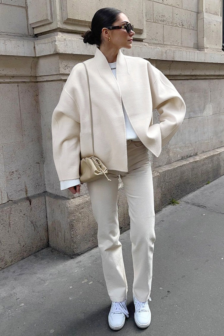 Loose Fit Beige Wool Jacket image 2