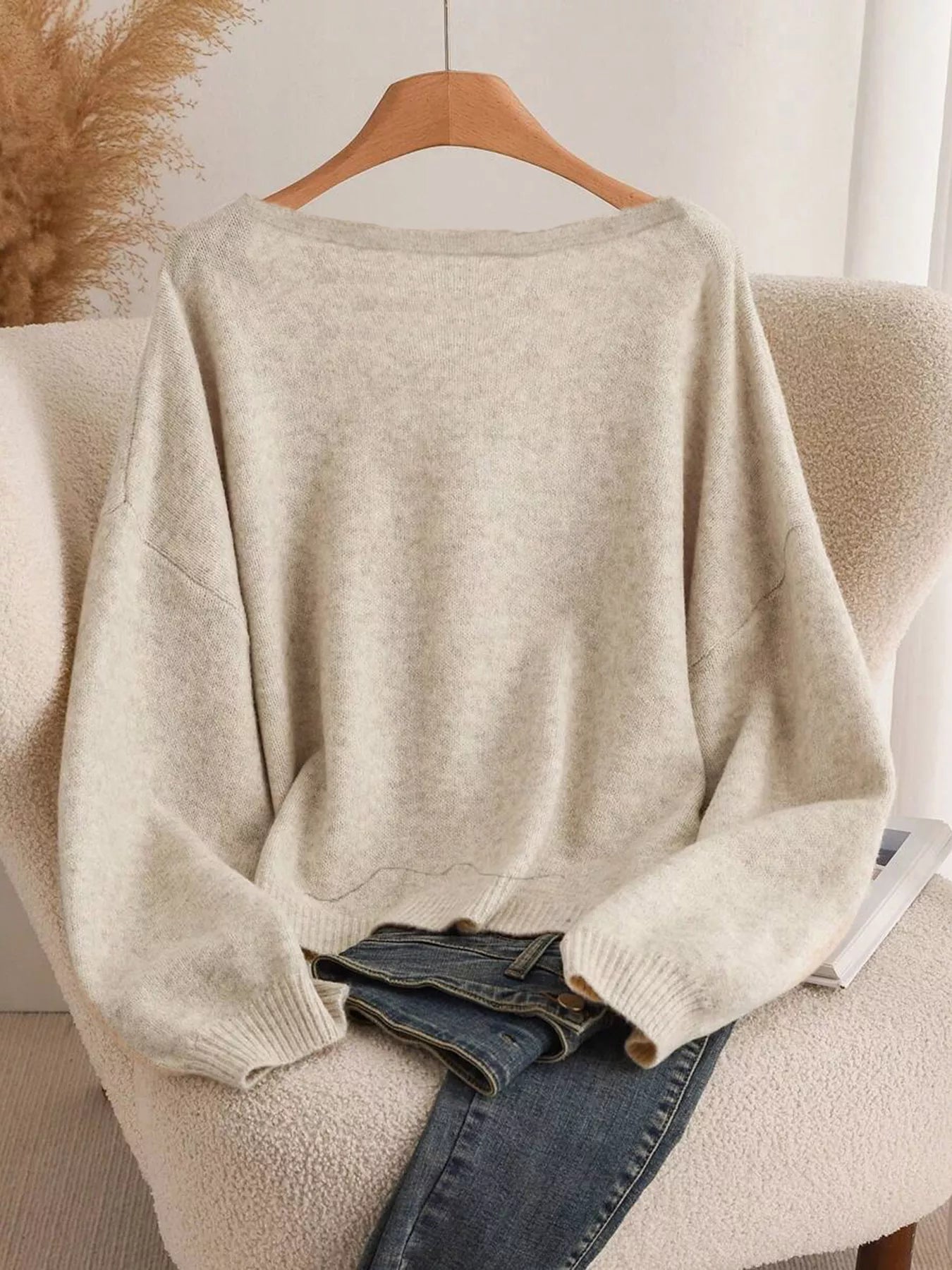 Dahlia Bow Knit Cardigan detail view styled for Avrienne