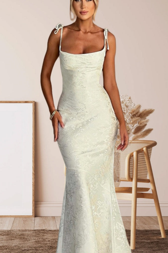 Solid Sash Backless Mermaid Formal Dress image 12