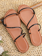 Estelle Strappy Sandals detail view styled for Avrienne