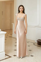Patchwork Rhinestone Ruched Elegant Maxi Dress image 5