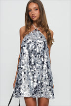 Party Halter Sequin Backless Mini dress image 4