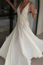 Backless V-Neck Boho Dress image 14