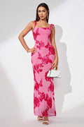 Elegant 3D Flowers Embroidery Mesh Floral Dress image 1