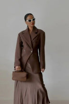 High-Waisted Button Blazer image 3