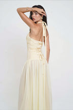 Starfish Sheer Tie Solid Maxi Dress image 5