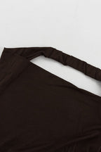 Brown Halter Backless Maxi Party Dress image 4