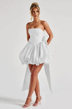 Sexy Strapless Backless Big Bow Formal Mini Dress image 6