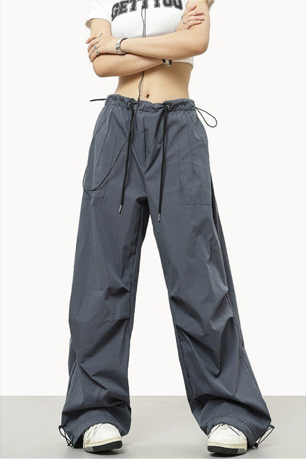 Athletic Casual Solid Drawstring Elastic Waist Pants image 6