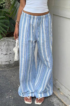 Stripe Drawstring Waist Casual Pants image 2