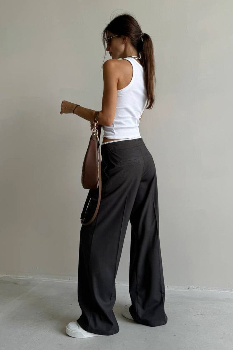 Tie Waist Two Piece Look Trousers Pants image 6