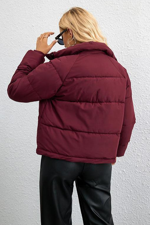 Short Stand Collar Puffer Coat image 24