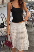 Chic Dot Print Asymmetric Mini Skirt image 1