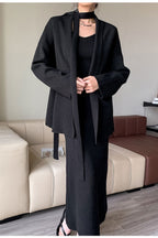 Ribbed High-End Knit Cardigan Tank Wide-Leg Pants Three Piece Set image 12