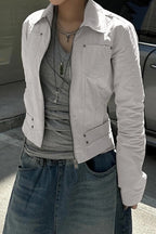 Zip Up Solid Color Utility Jacket image 6