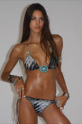 Turquoise Print Bikini Set image 1