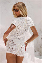 Cutout Comfy Casual Top Shorts Two Piece Set image 4