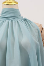 Sweet Irregular Stand Collar Loose Solid Halter Blouse image 4