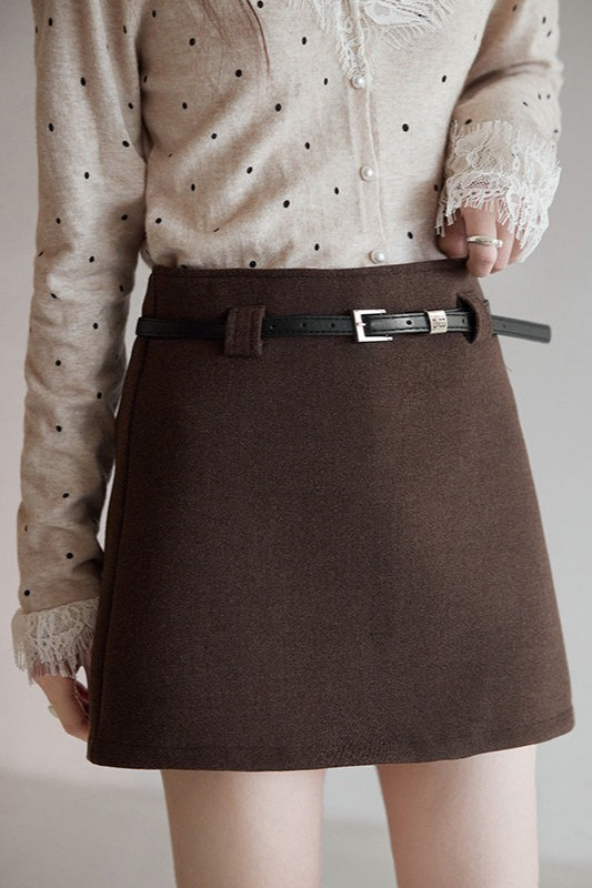 Solid Tartan Textured Skirt image 1