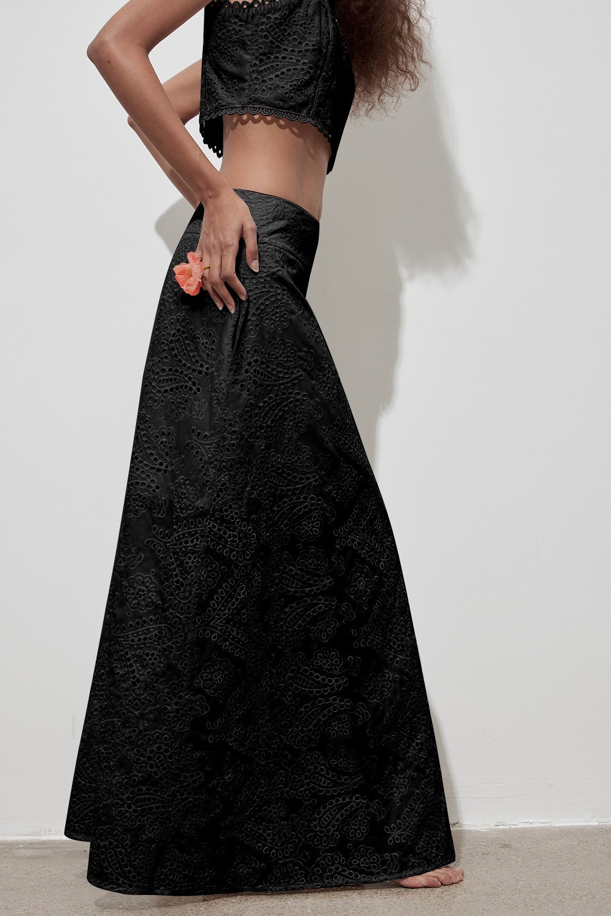 Cutout Allover Embroidered Maxi Skirt image 8