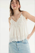 Lace Trim Ruffle Strap Cami Top image 3