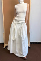 Minimalist Tie Waist A-line Maxi Skirt image 2