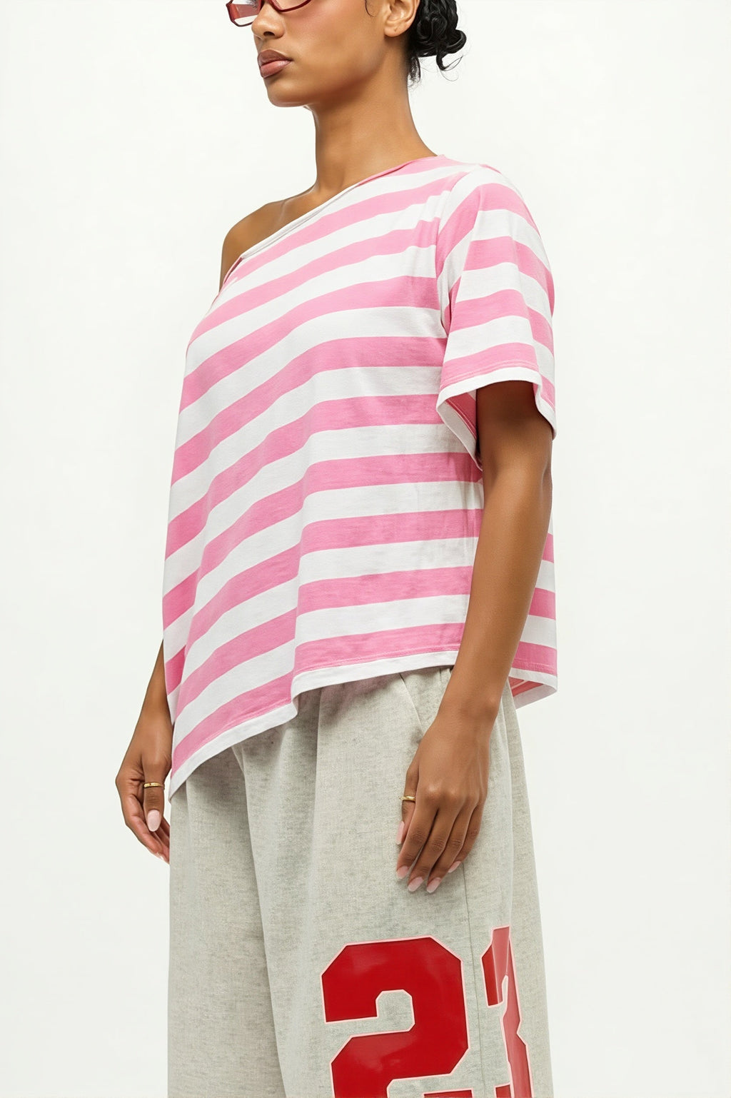 Casual Colorful Striped Loose T-Shirt image 3