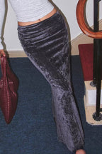 Vintage Velvet Bias-Cut Maxi Skirt image 4