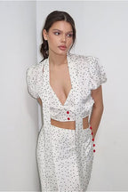 Polka Dot V-Neck Maxi Two Pieces Set image 1