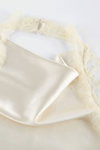 Lace Sleeveless Draped Collar Halter Mini Dress image 6
