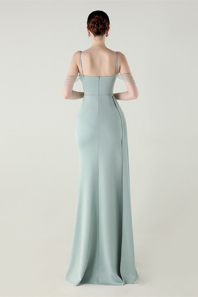 Satin Spaghetti Strap Mermaid Party Dress image 4