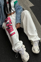 Hip Hop Print Draped Wide Leg Pants image 4