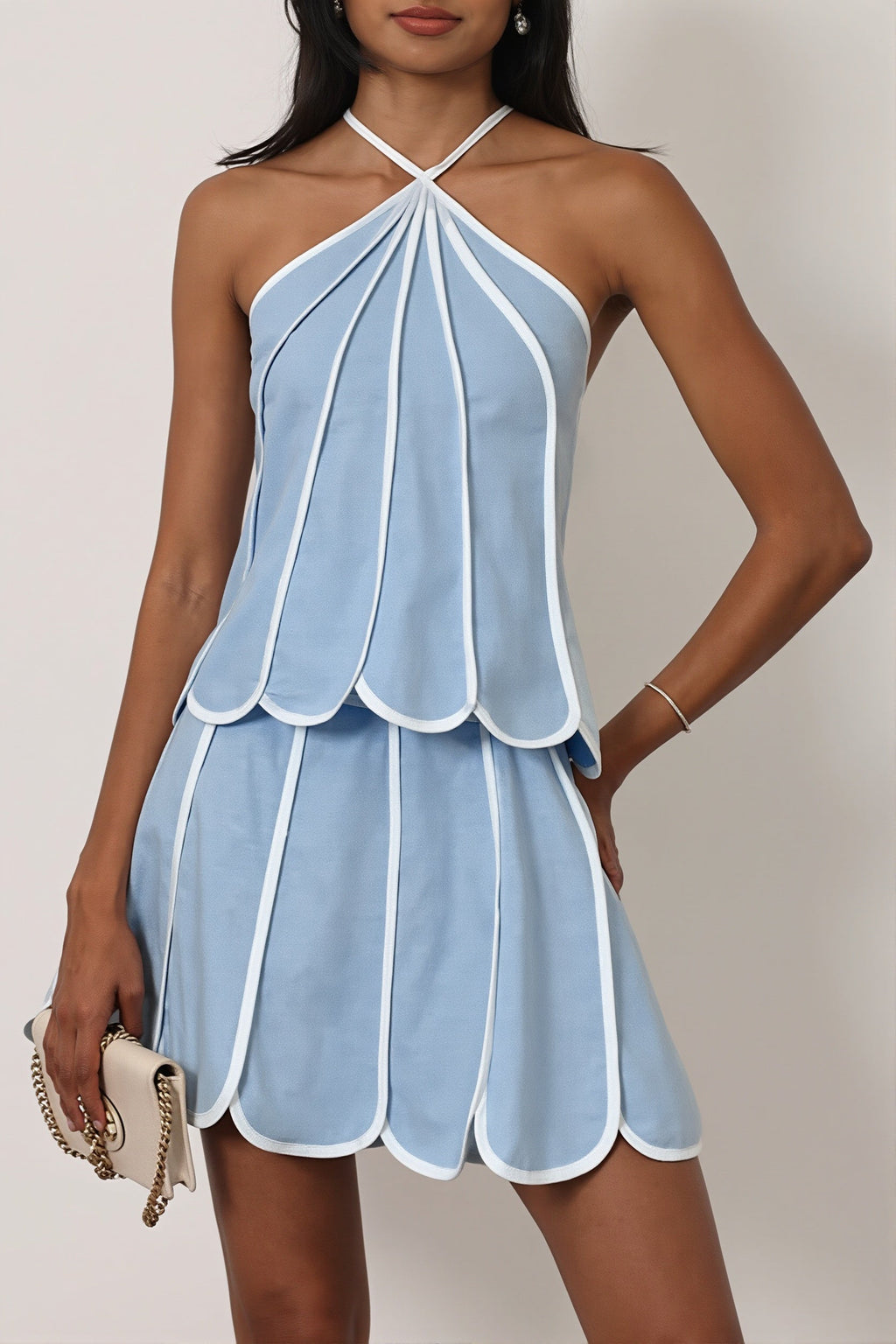 Sexy Halter Backless Sleeveless Top Bodycon Skirt Sets image 1